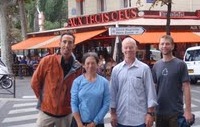 Paris-Brest-Paris Charly Miller finishers Billy Edwards, Brad Tanner and Justin Brooke with Melinda Lyon